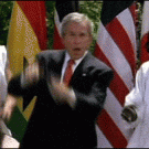 Bush doing the happy dance